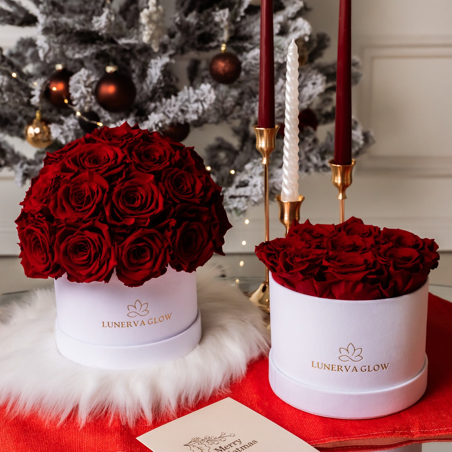 White Velvet Flowerbox |Red|S