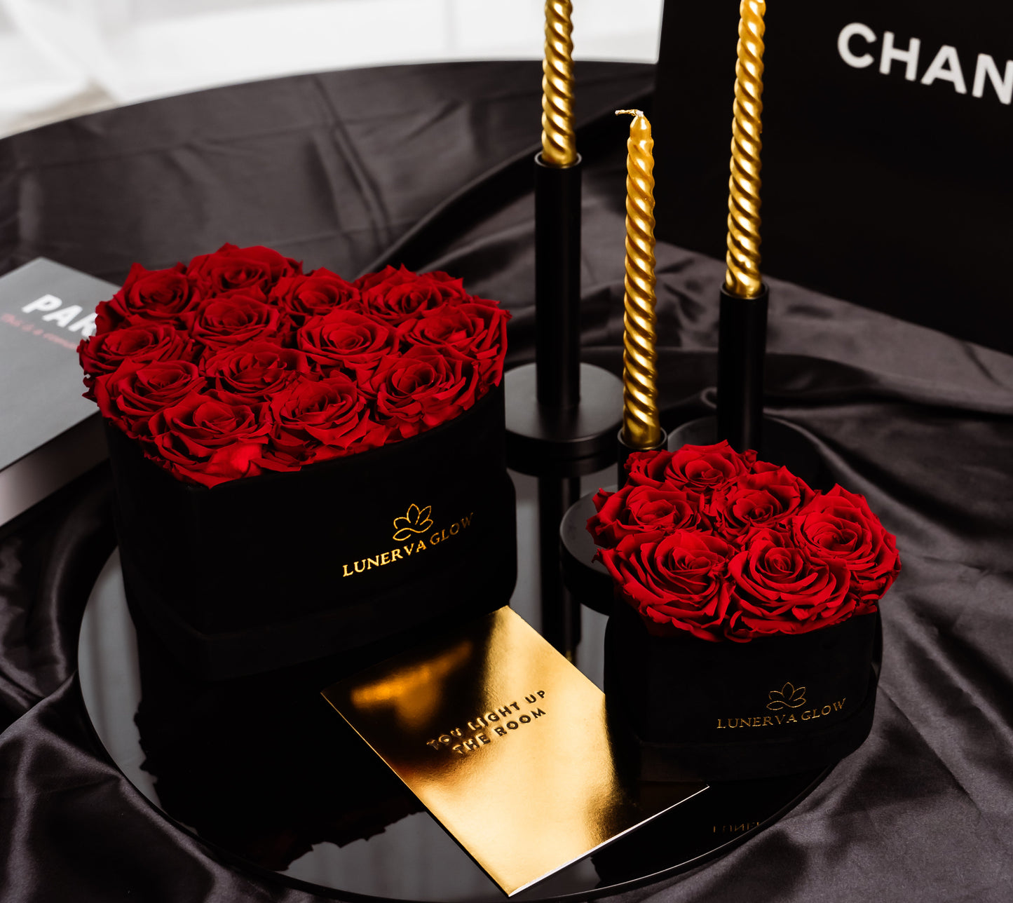 Black Velvet Heartbox |Red|S