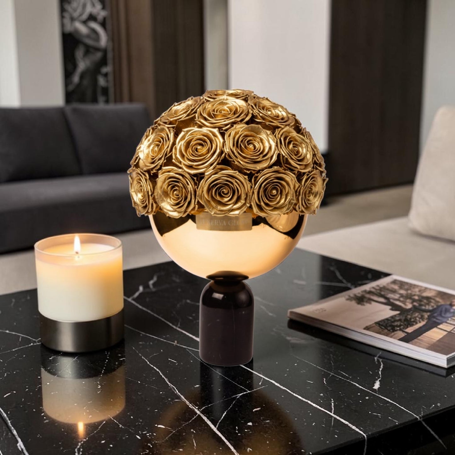 Decor Inspiration mit Luxuriösen haltbaren goldenen Rosen | LUNERVA GLOW 