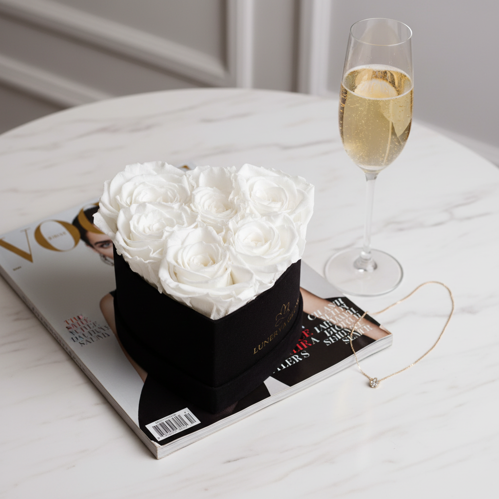 Black Velvet Heartbox |White|S