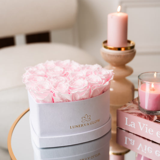 White Velvet Heartbox |Bridal Pink|M
