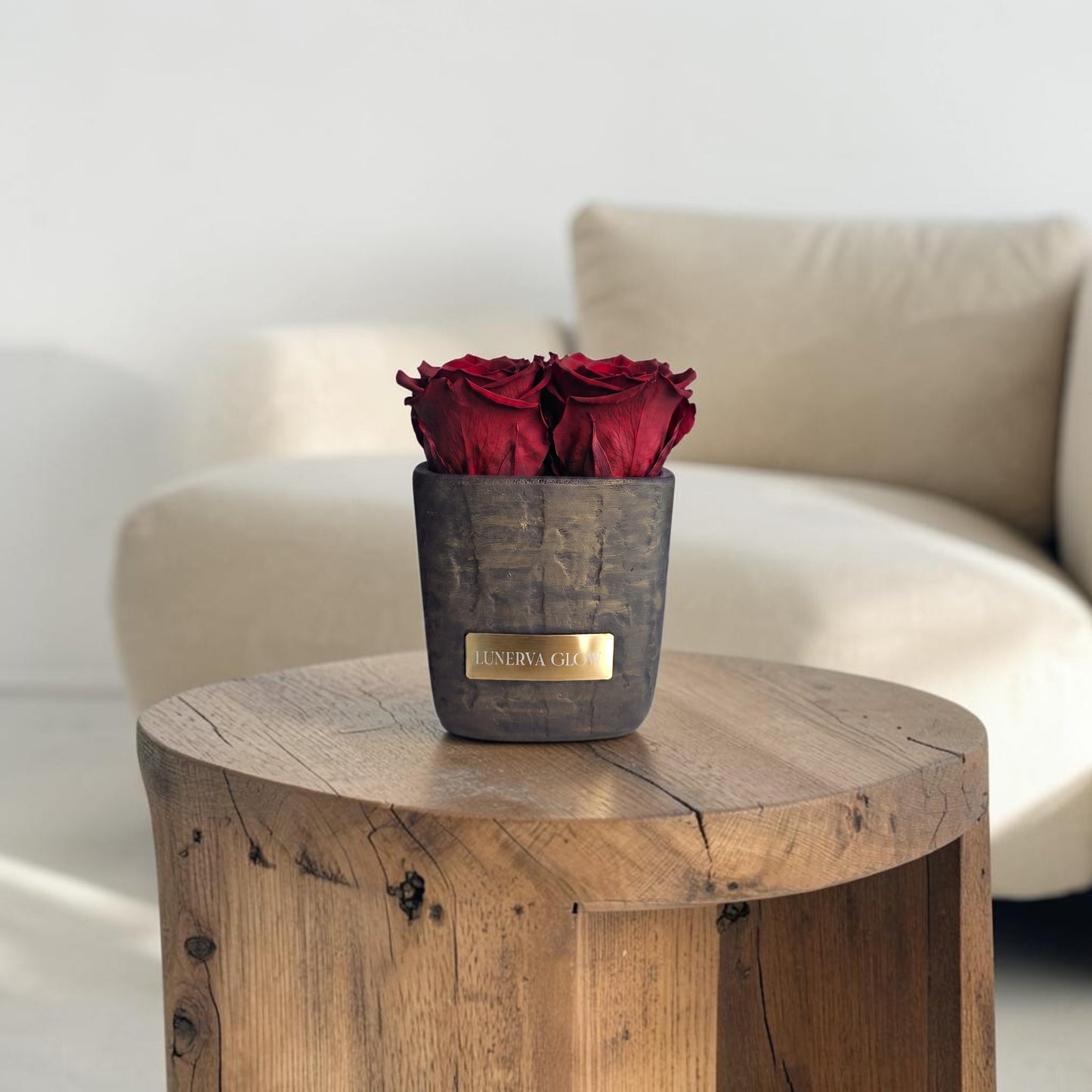Square Vase Gold/Black| Royal Red