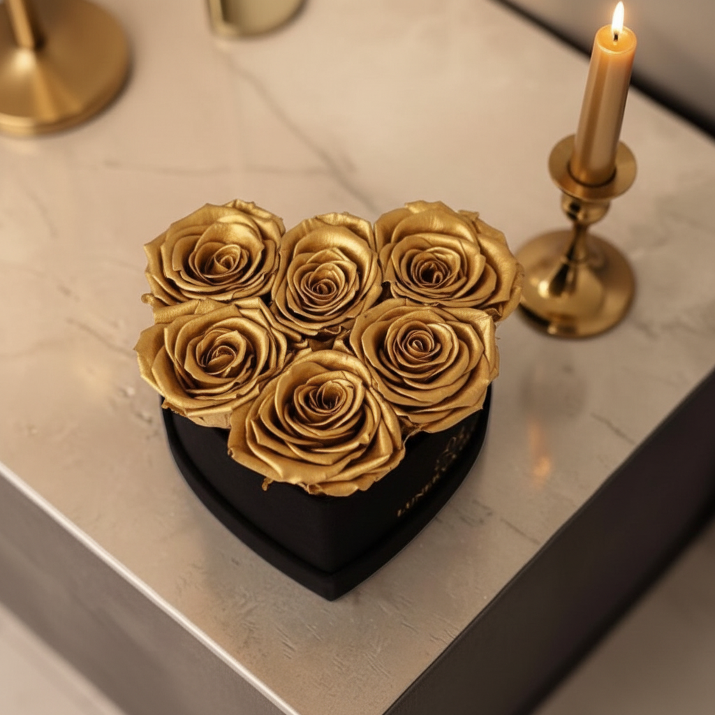 Black Velvet Heartbox |Gold|S
