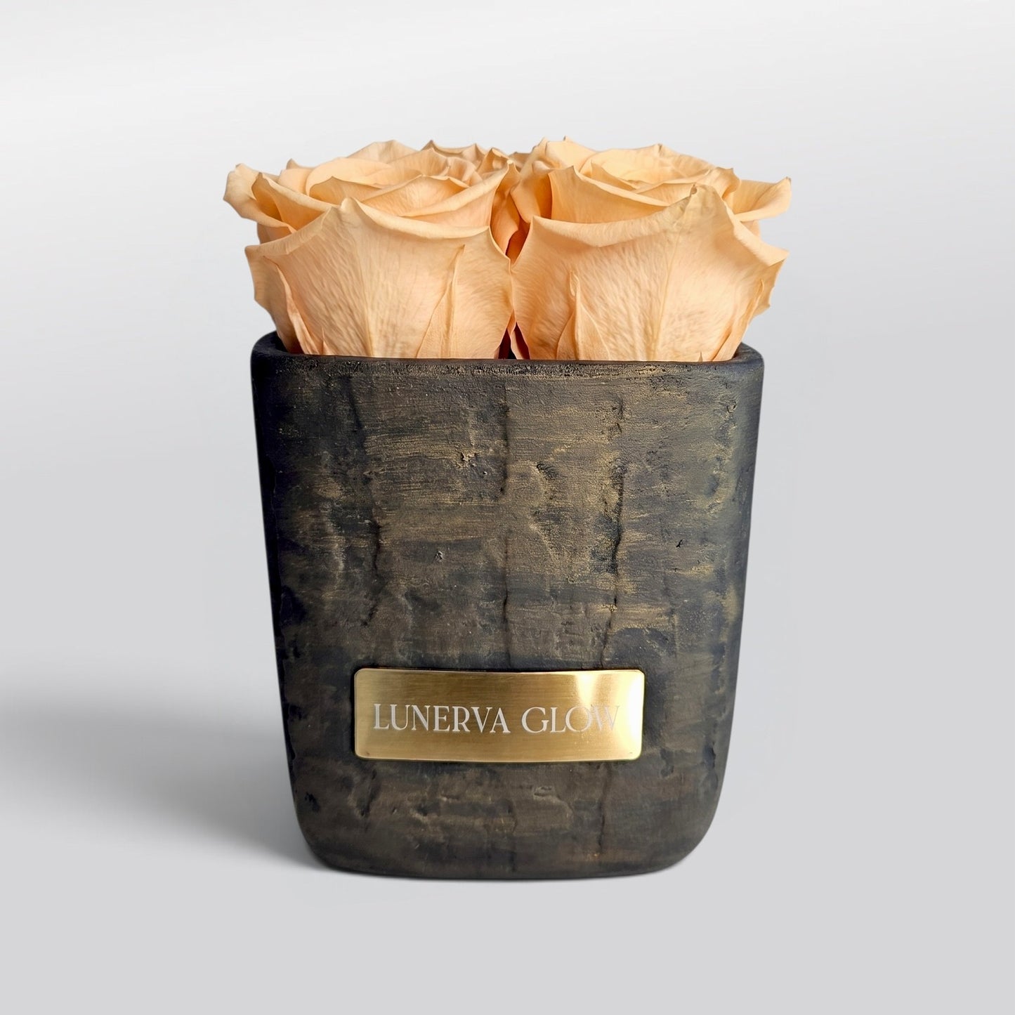 Square Vase Gold/Black| White