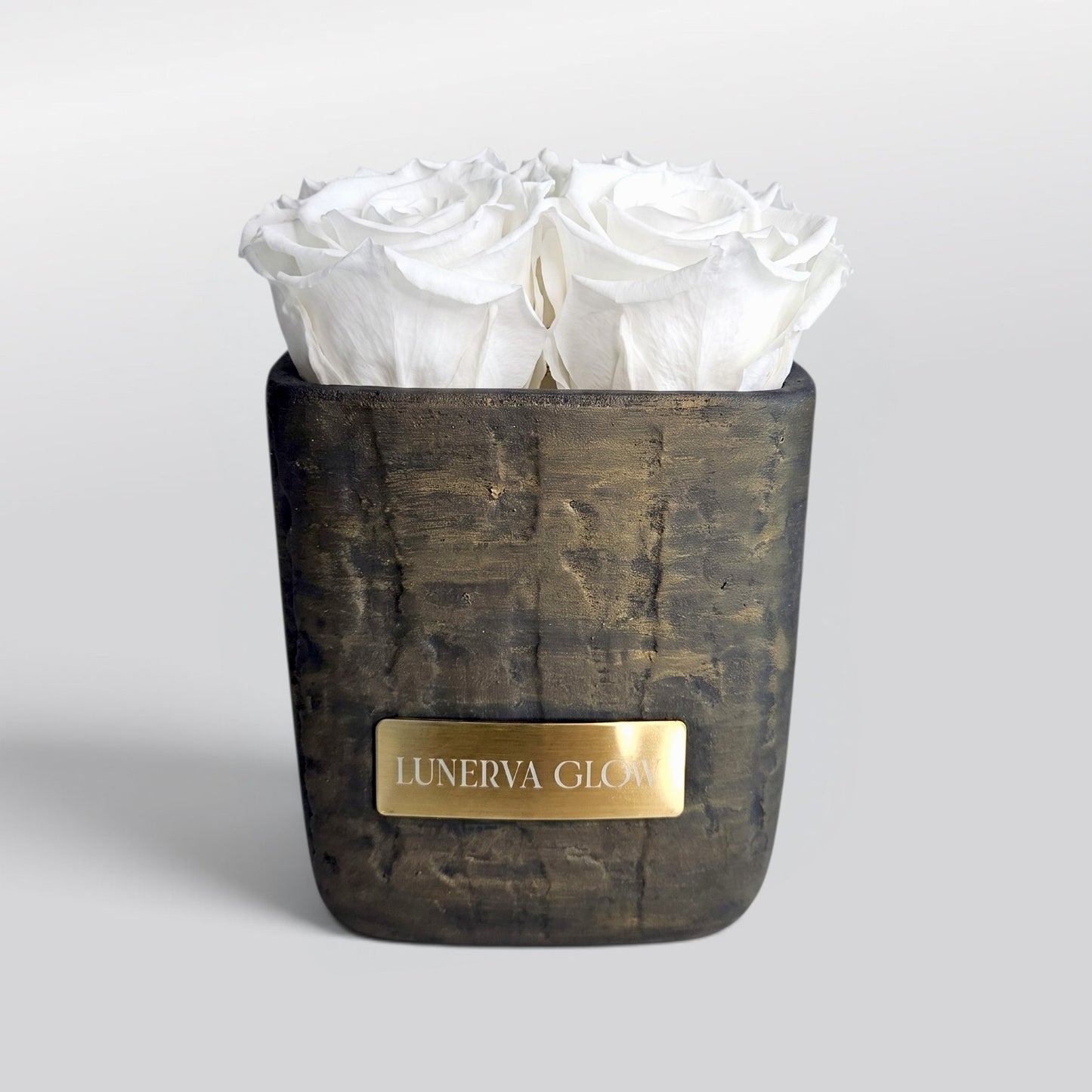 Square Vase Gold/Black| White