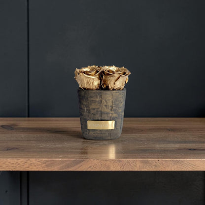 Square Vase Gold/Black| Gold