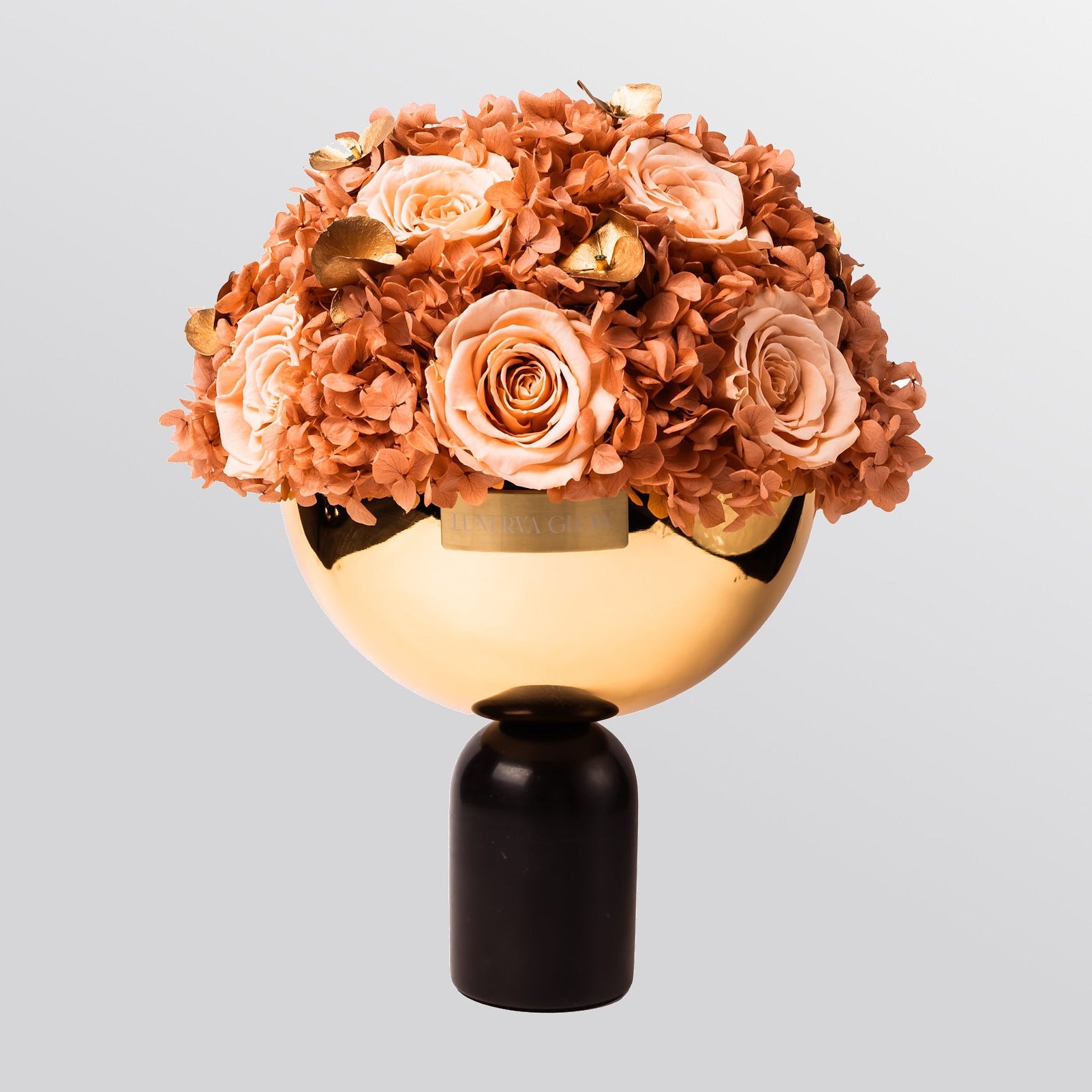 Moderne Vase aus Marmor mit konservierten Blumen Mix | LUNERVA GLOW 