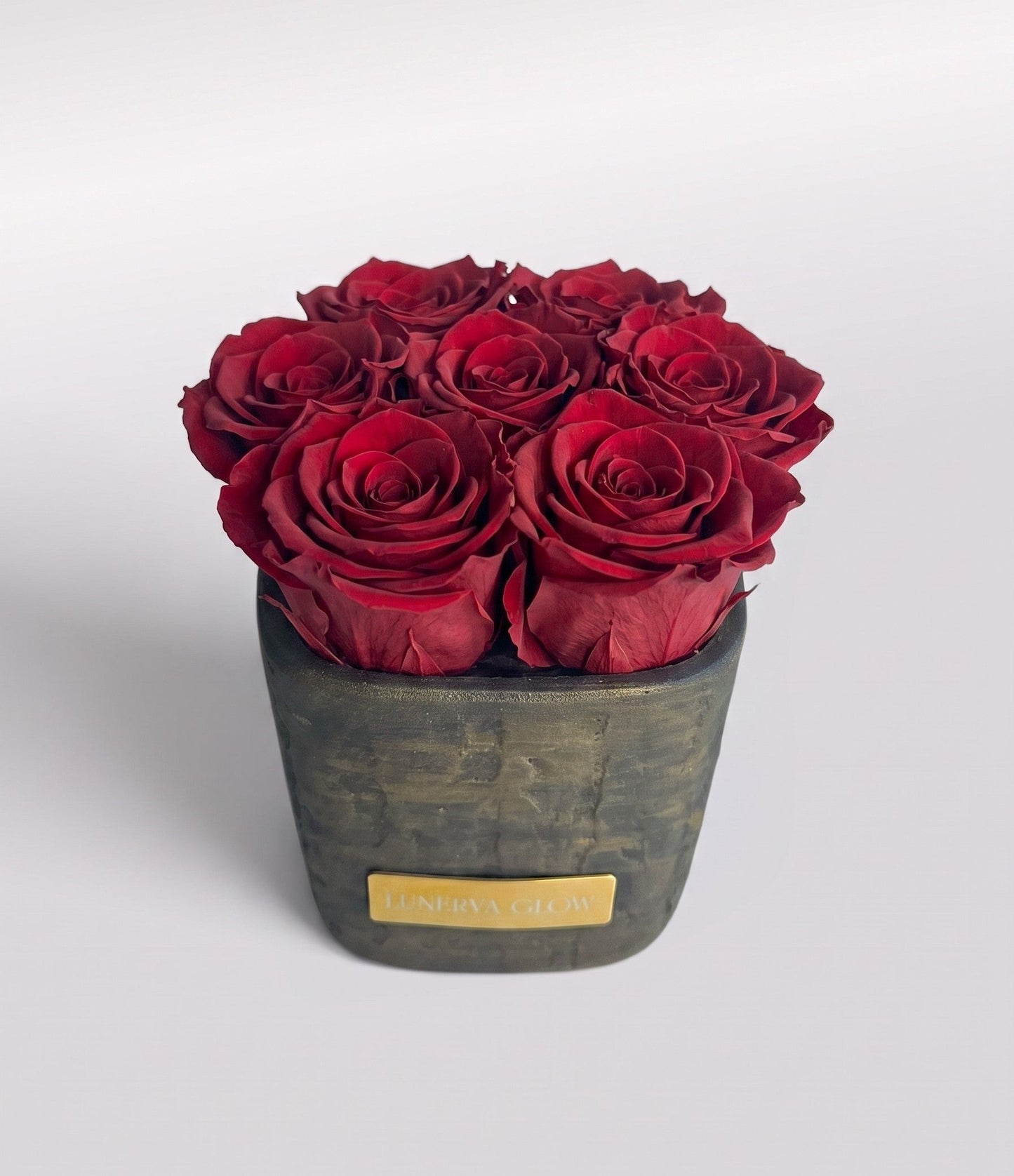 Square Vase Gold/Black| Royal Red