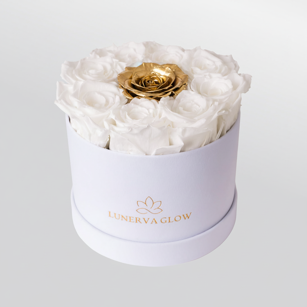 White Velvet Round Flowerbox Mix