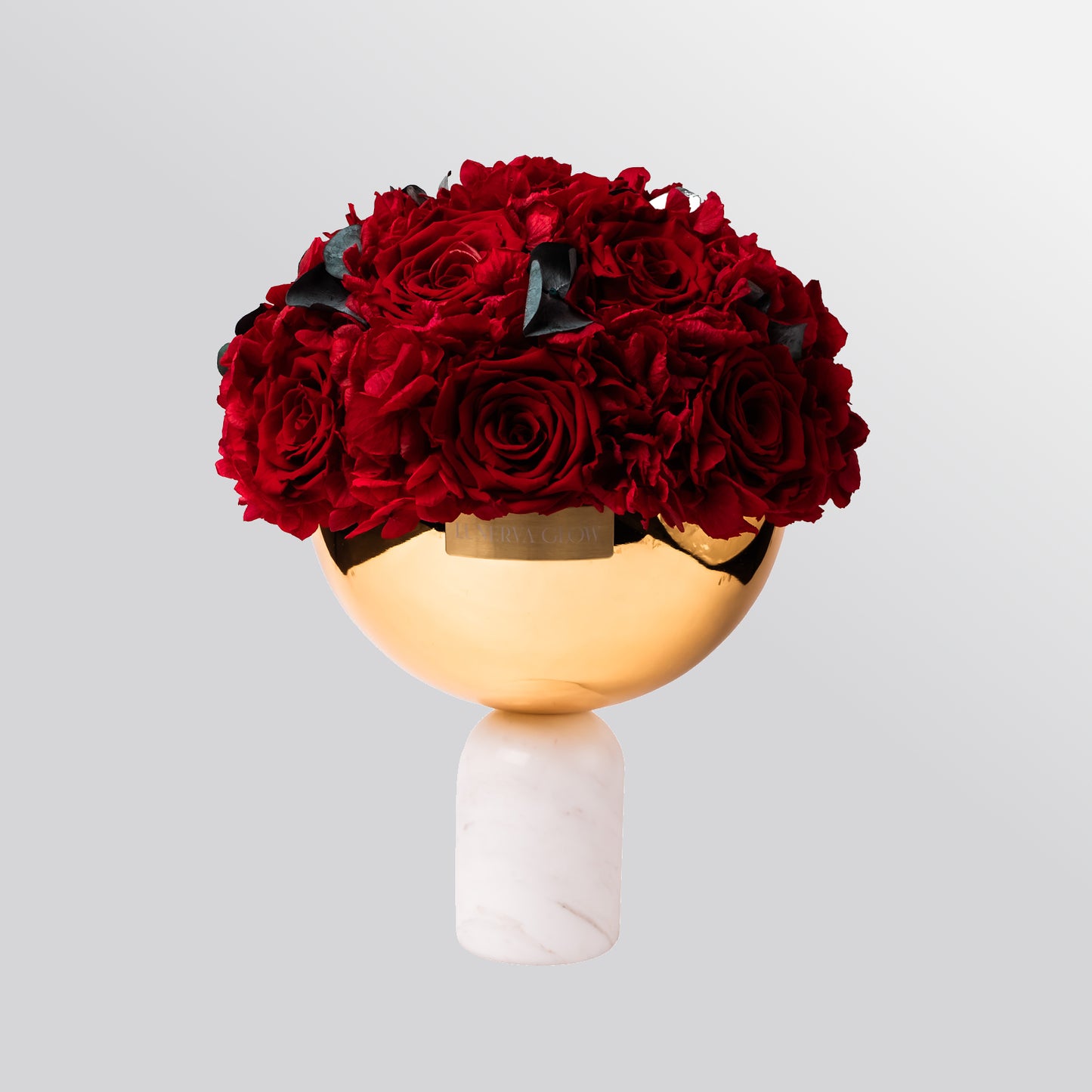 Weiße Infinity Blumen Vase aus Marmor, elegante Decor | LUNERVA GLOW 